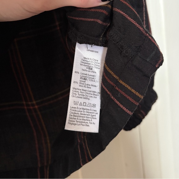 Madewell Shirred Peasant Long Sleeve Half Button Top in Windowpane - True Black - Picture 5 of 9